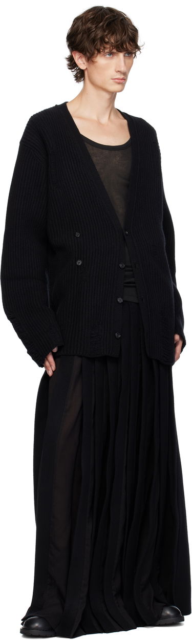 Džemper Ann Demeulemeester Ingemar Oversize Distressed Cardigan Crna | 2402-M-KN31-KN048-099, 3