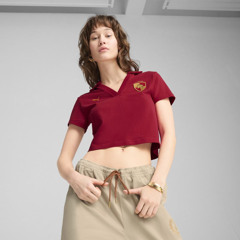 Crop top Puma PUMA x HARRY POTTER Women's Cropped Polo Shirt Crvena | 630097_13