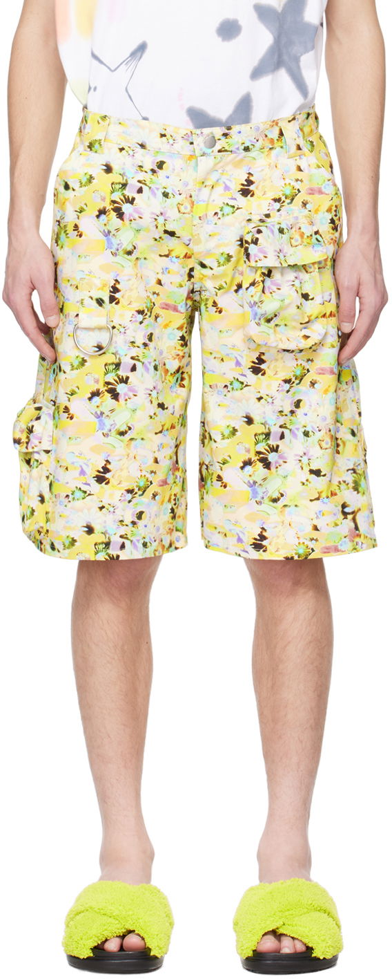 Kratke hlače Collina Strada Collina Strada Puzzle Flower Cargo Shorts Žuta | MXX6410