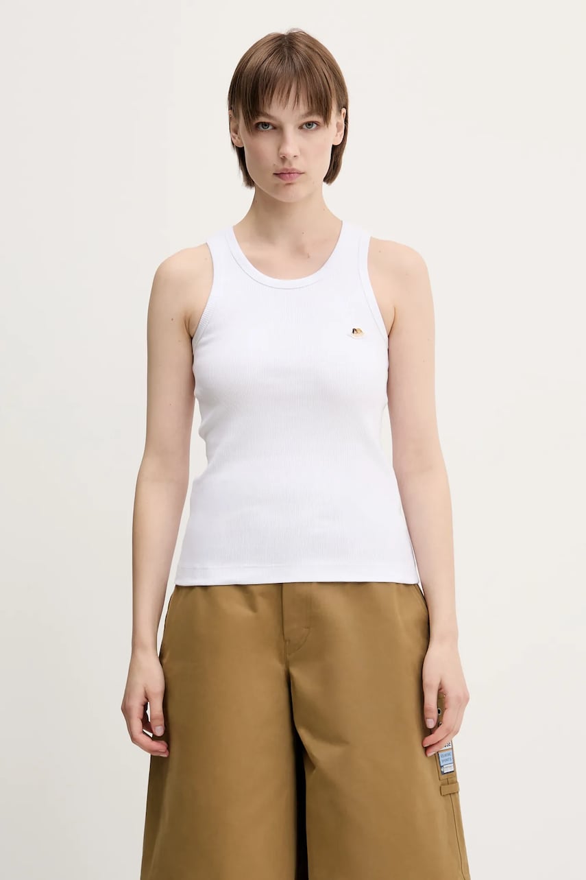 Majica bez rukava Fiorucci Fiorucci Angel Patch Ribbed Tank Top Bijela | W02SPTTA324CJ01WH01, 0