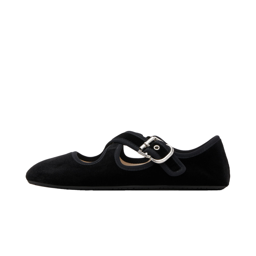 Tenisice i cipele Alaïa ALAÏA Criss Cross Velvet Ballerina Flats Crna | AA3A046TK059