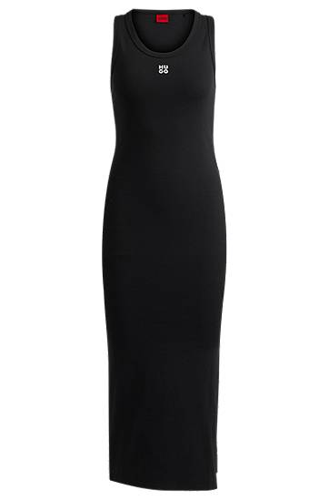 Haljina BOSS HUGO Stretch Jersey Maxi Tank Dress Crna | 50514521