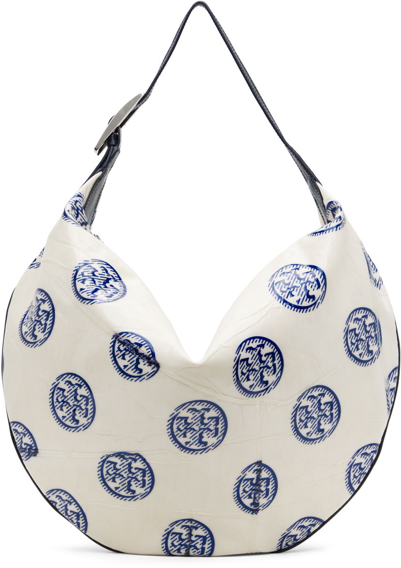 Ručna torbica Tory Burch Tory Burch T Monogram Balloon Bag Bijela | 171915-101