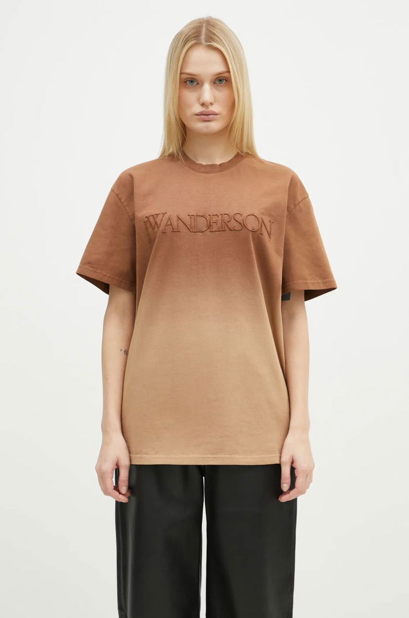 Majica kratkih rukava JW Anderson JW Anderson Logo Embroidery Gradient T-Shirt Smeđa | JT0244.PG1551.619