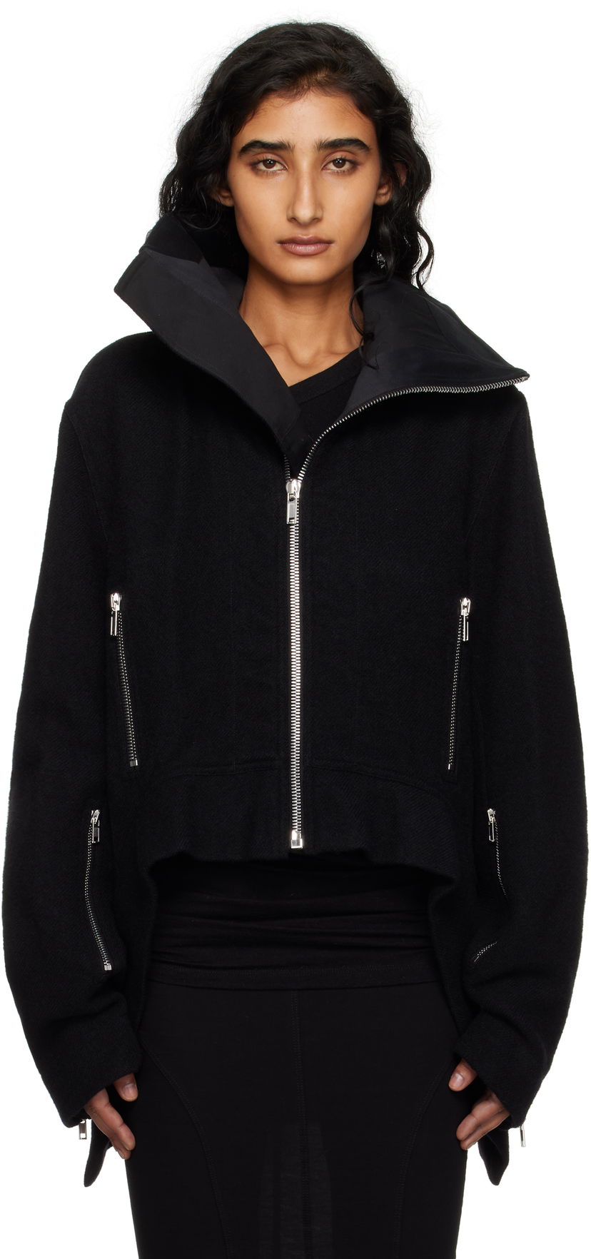 Jakna Rick Owens Rick Owens Concordians Exploder Cropped Jacket Crna | RP02E4722 WBD