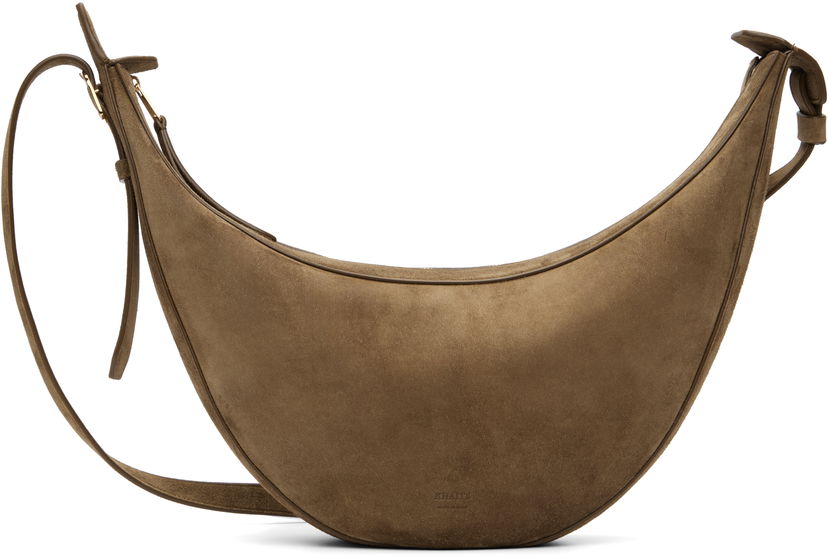 Torba za rame Khaite KHAITE Small Augustina Suede Crossbody Bag Smeđa | H6016-726