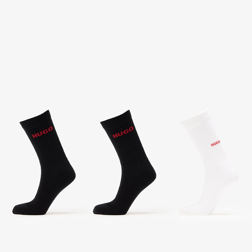 Čarape BOSS HUGO Three-Pack Ribbed Socks with Logo Embroidery Bijela | 50546351-960