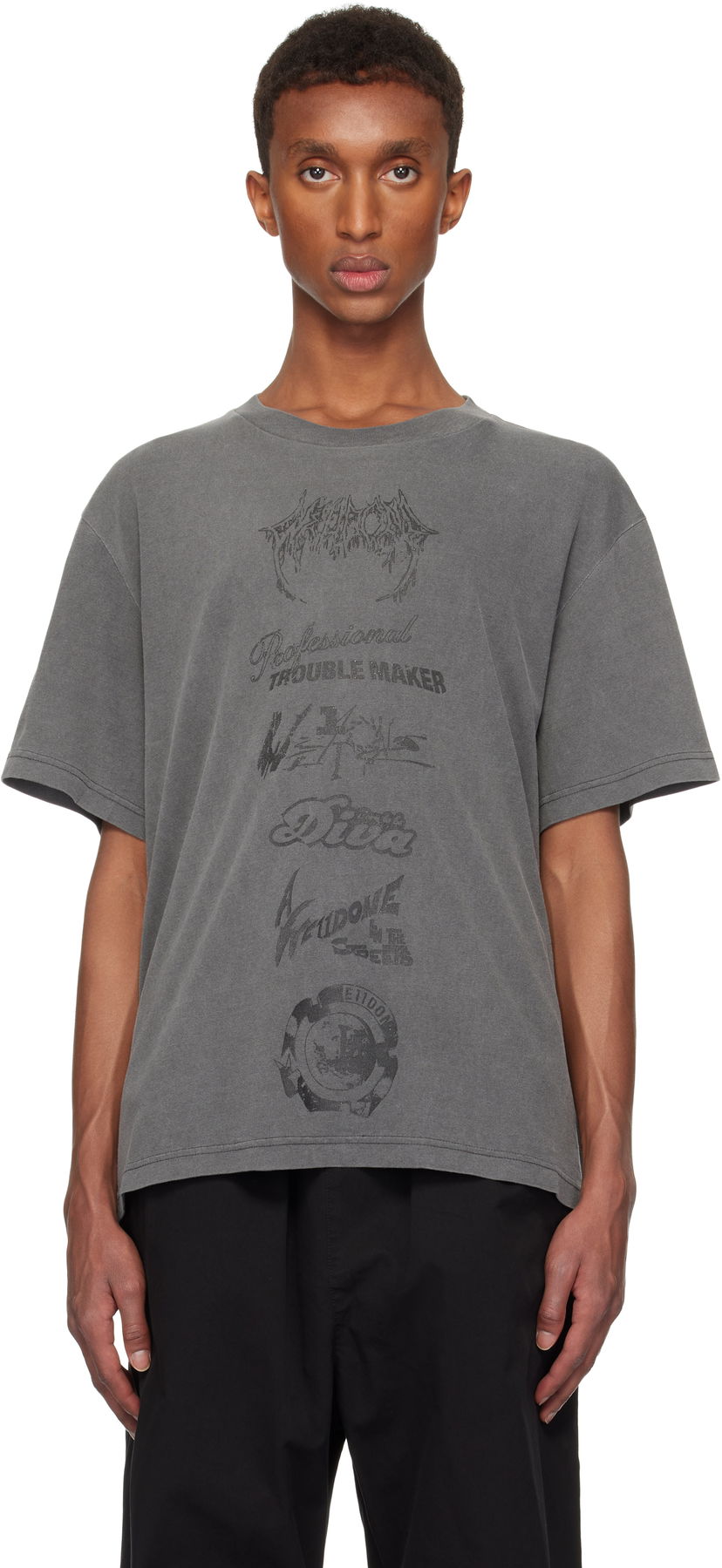 Majica kratkih rukava We11done We11done Multi Logo Graphic T-Shirt Siva | WD-TT3-24-777-U-CH