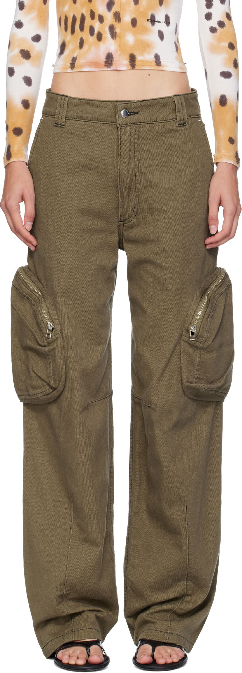 Cargo hlače Eckhaus Latta Eckhaus Latta Cargo Pants Zelena | 1410-EL-PF25-E -