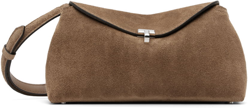 Ručna torbica TOTEME Totême T-Lock Suede Clutch Smeđa | 241-WAL944-LE0004