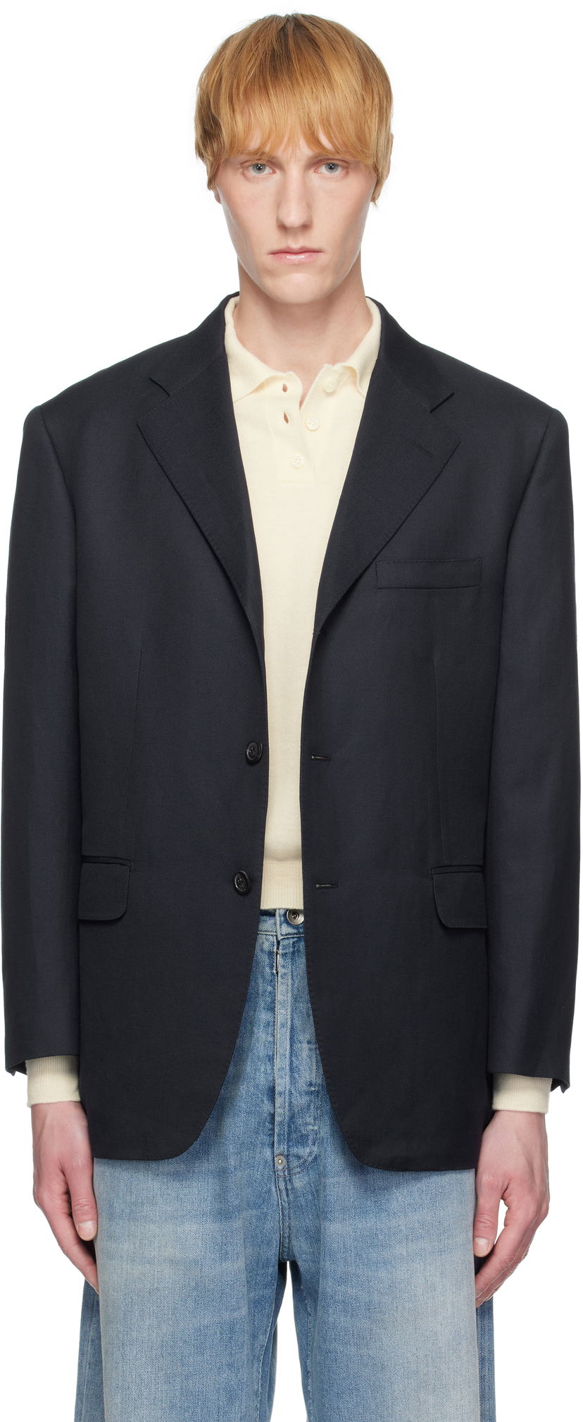 Jakna Maison Margiela Maison Margiela Work-In-Progress Blazer Tamnoplava | S50BN0537 M35287
