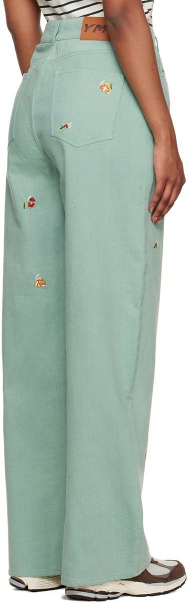 Jeans YMC YMC Embroidered Papa Jeans Zelena | Q4UAF, 2