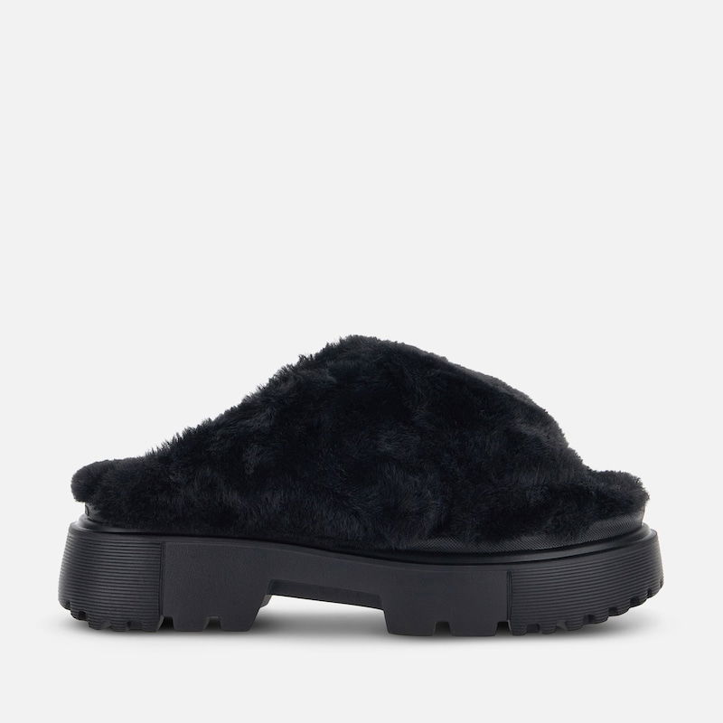 Tenisice i cipele Hogan Hogan H644 Chunky Faux Fur Mule Crna | HXW6440FC303H6B999, 0