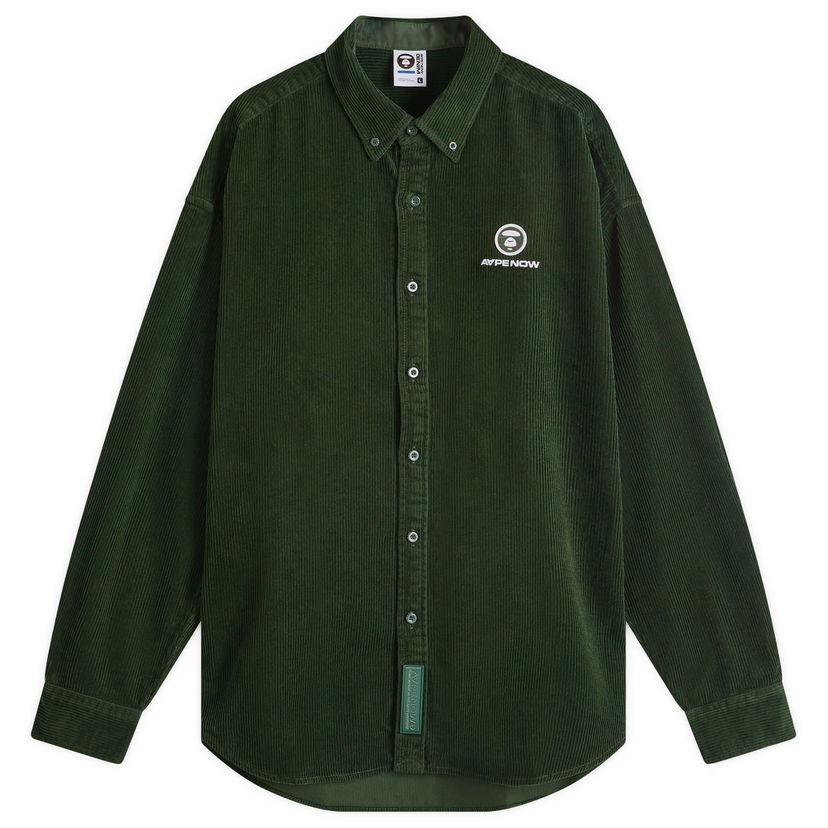 Košulja AAPE by A Bathing Ape AAPE Now Corduroy Shirt Zelena | AAPSTM8499XXNGRD