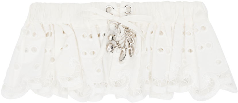 Pojasevi Chopova Lowena Exclusive Off-White Ruffled Garter Bijela | W6340