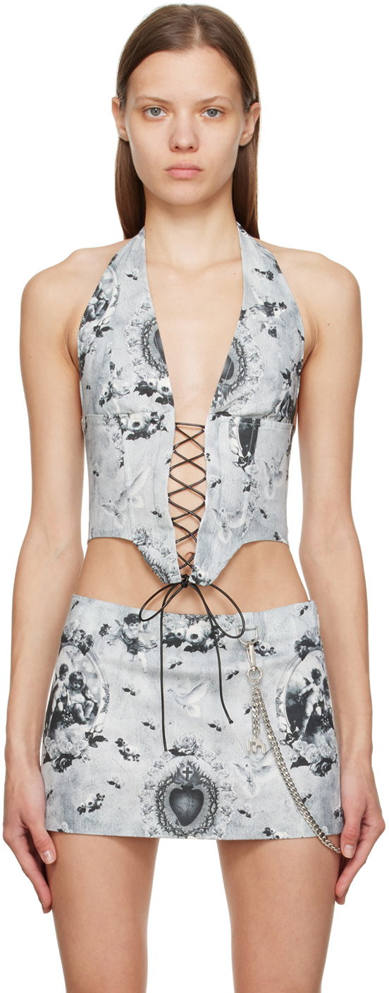 Suknja Miaou Miaou Mara Lace-Up Corset Top Siva | 7048SCPAR