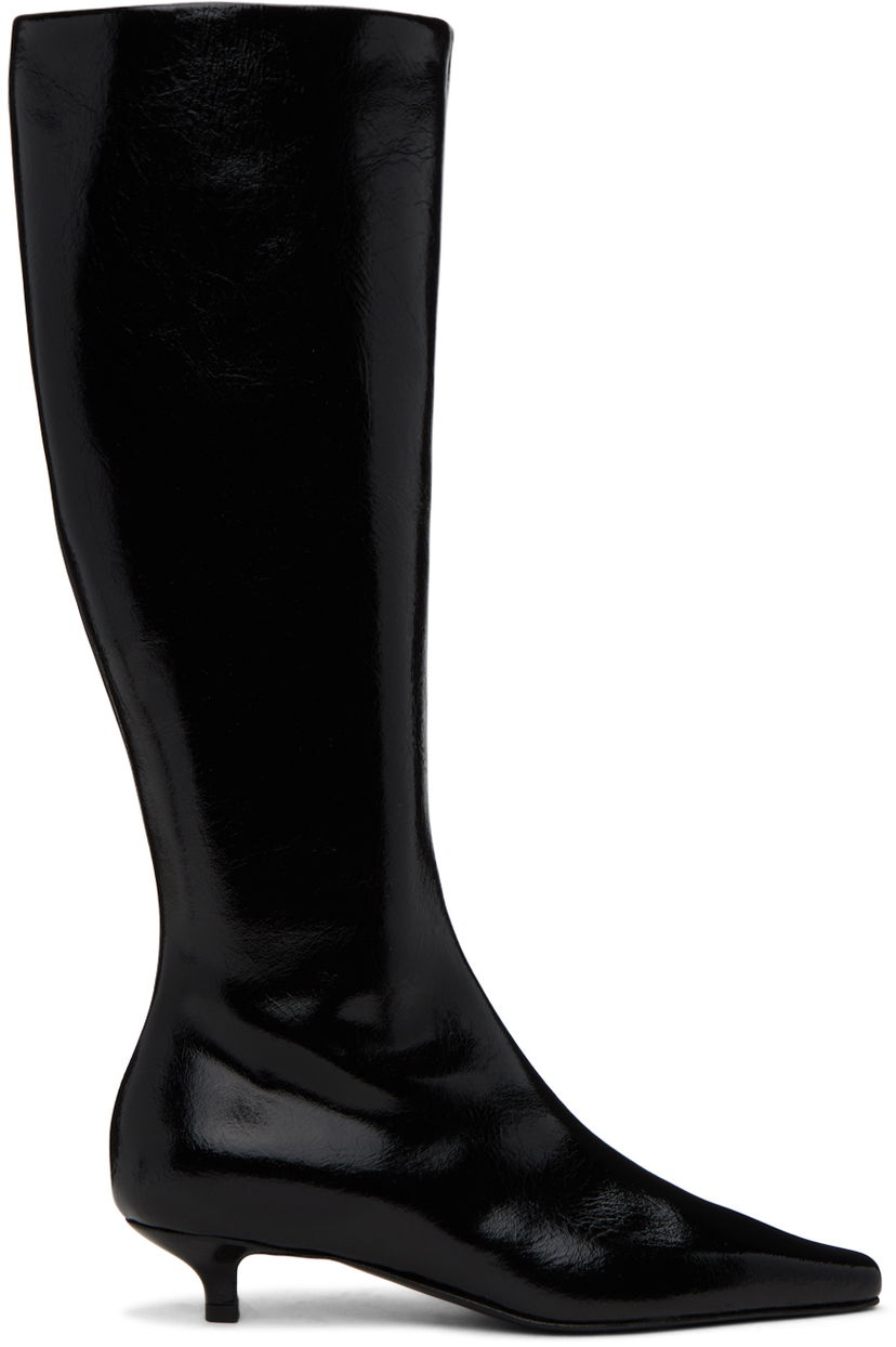 Haljina TOTEME Totême 'The Slim' Kitten Heel Knee-High Boots Crna | 241-WAS954-LE0046
