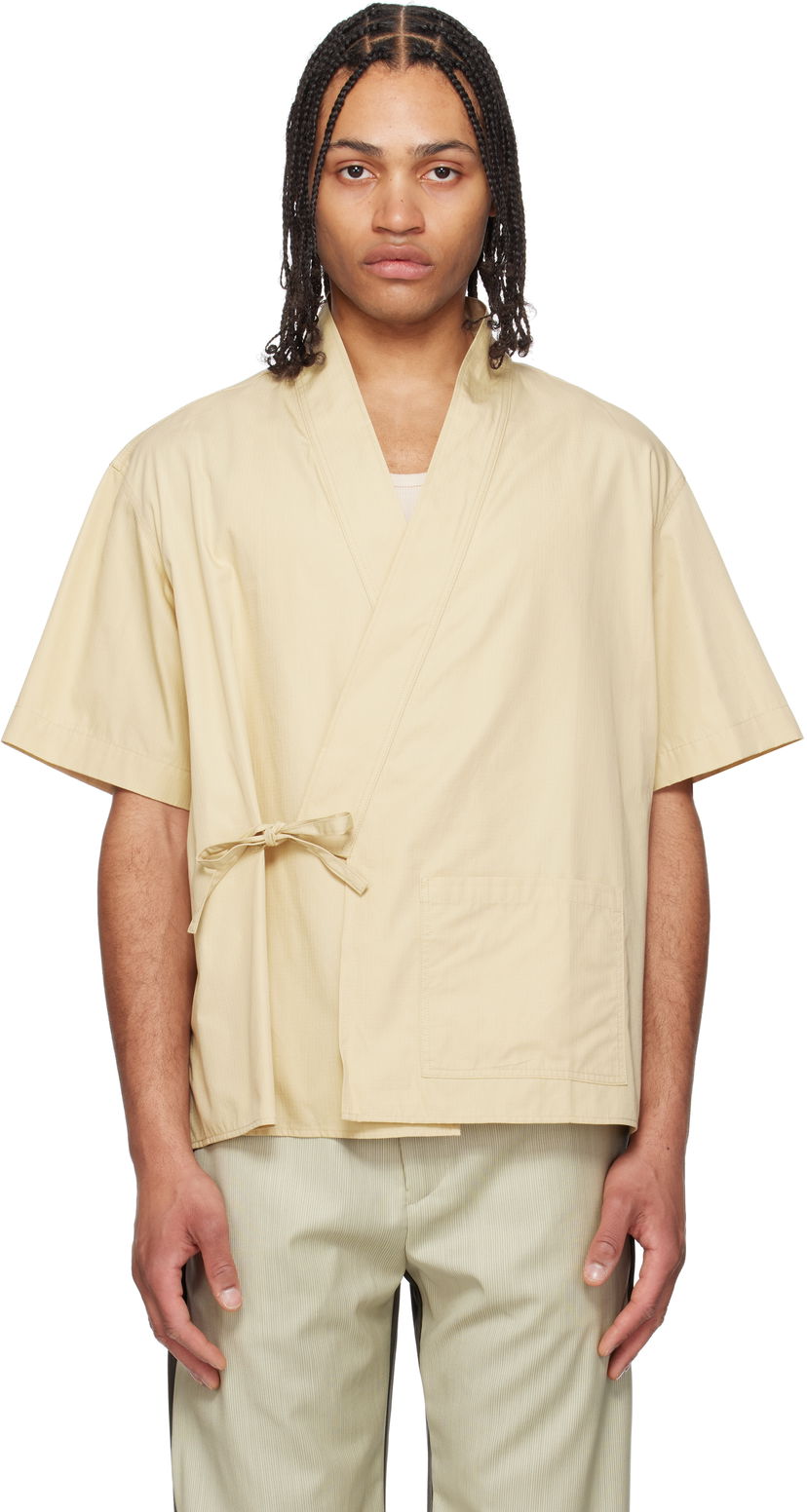 Košulja KENZO Kenzo Kimono Wrap Shirt Bež | FF55CH1289SC