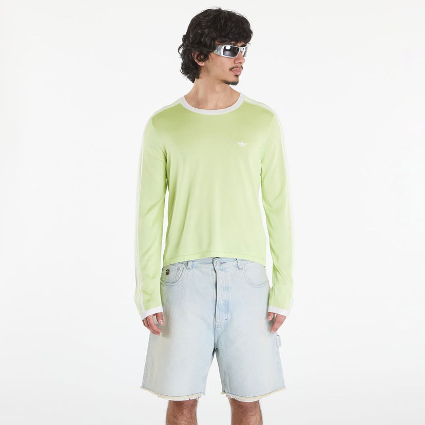 Majica kratkih rukava adidas Originals Wales Bonner x Knit Long sleeve Tee Semi Frozen Yellow/ White Žuta | IZ1892