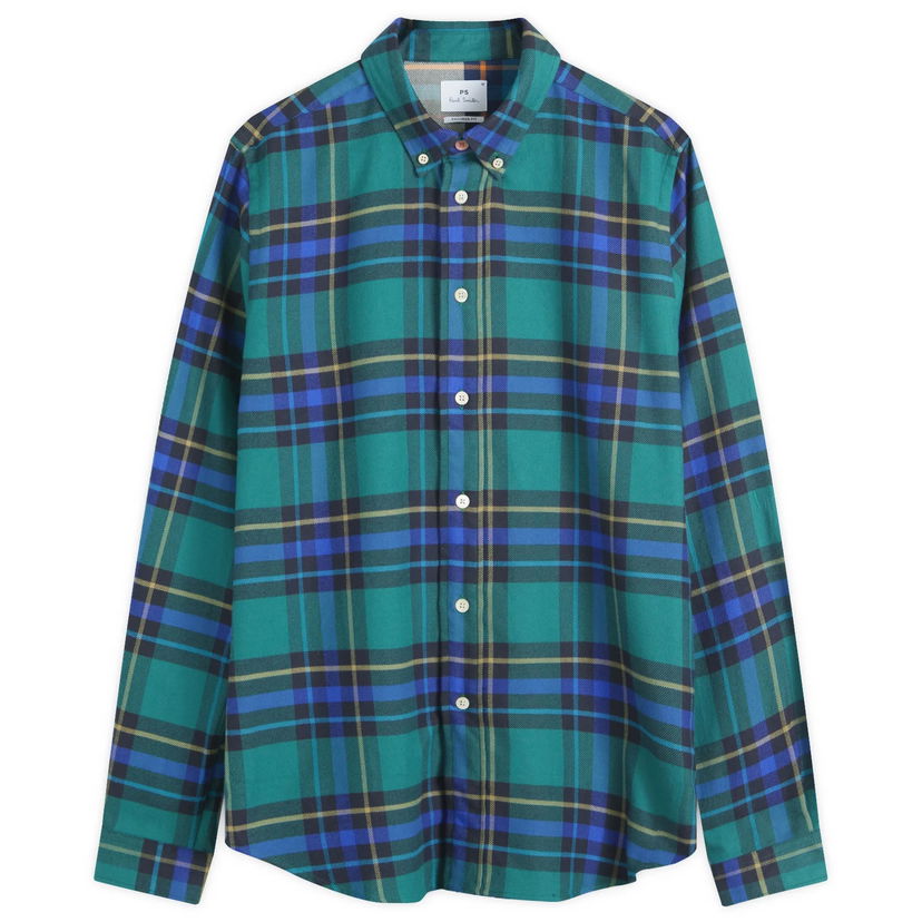 Košulja Paul Smith Paul Smith Checked Long Sleeve Shirt, Size Large Zelena | M2R-450Y-N22202-33