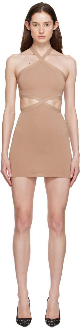 Haljina Alexander Wang Alexander Wang Halter Mini Dress Bež | 4KC1236038