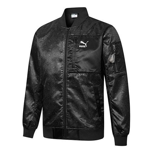 Bomber jakna Puma Paisley Logo Aviator Jacket Crna | 534971-01