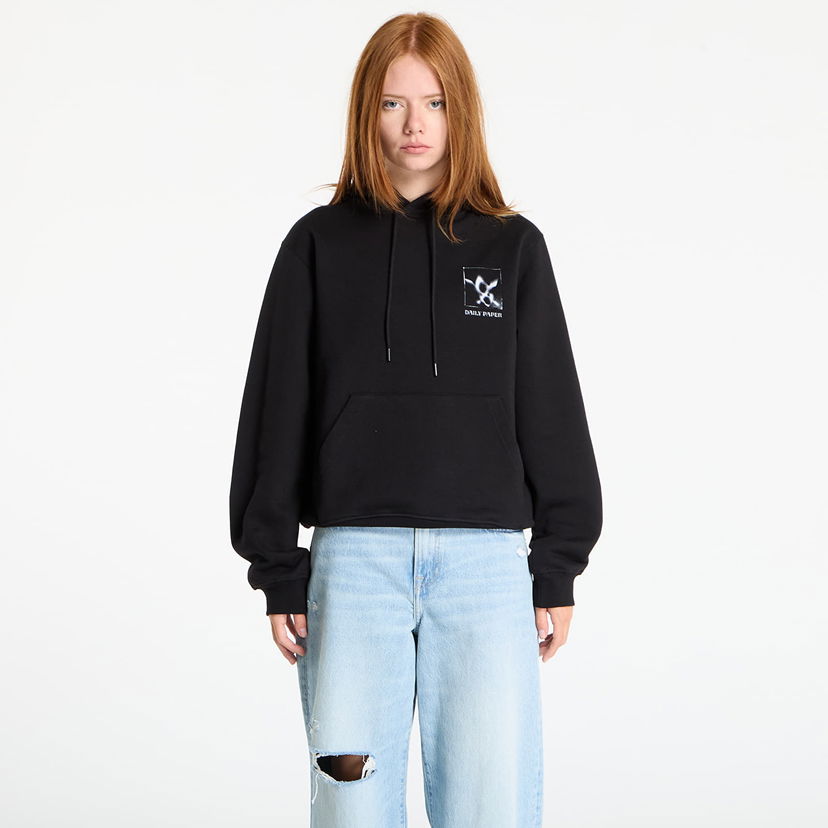 Dukserice DAILY PAPER Daily Paper Shadow Grid Hoodie Crna | 2521098