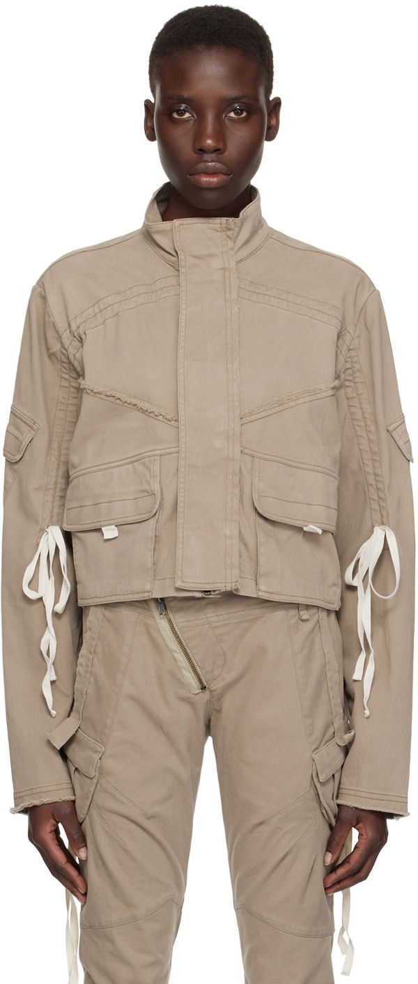 Jakna Ottolinger Ottolinger Drawstring Crop Jacket Bež | 0904001