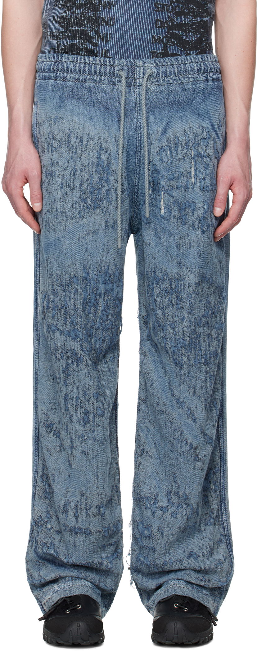 Trenirka Diesel Diesel D-Enimos-FSG Acid Wash Drawstring Lounge Pants Plava | A18936-068RQ-01