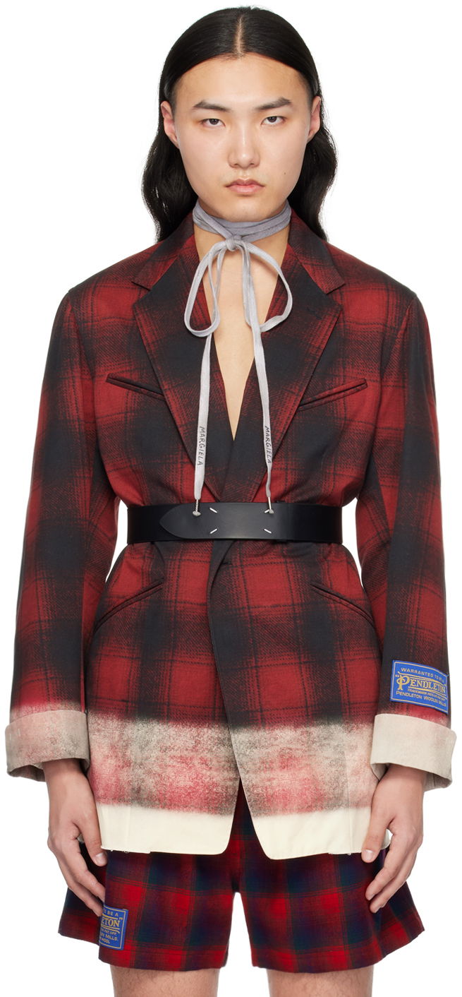 Košulja Maison Margiela Contrast Plaid Blazer Crvena | S50BN0515 M35005