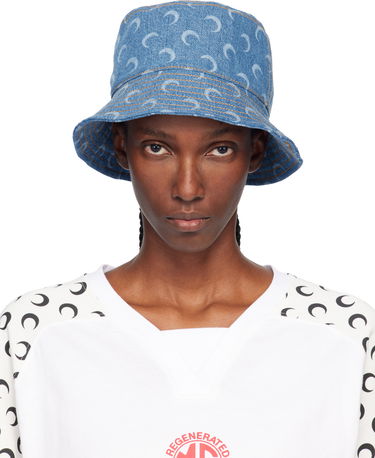 Šešir Marine Serre Marine Serre Moon Laser Denim Bucket Hat Plava | UHG030ACDEN0002, 0