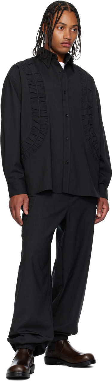 Košulja sage NATION SAGE NATION Fossil Wool Shirt Crna | S081 Fossil Shirt, 3