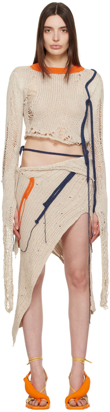 Suknja Ottolinger Ottolinger Distressed Knit Top Bež | 705101