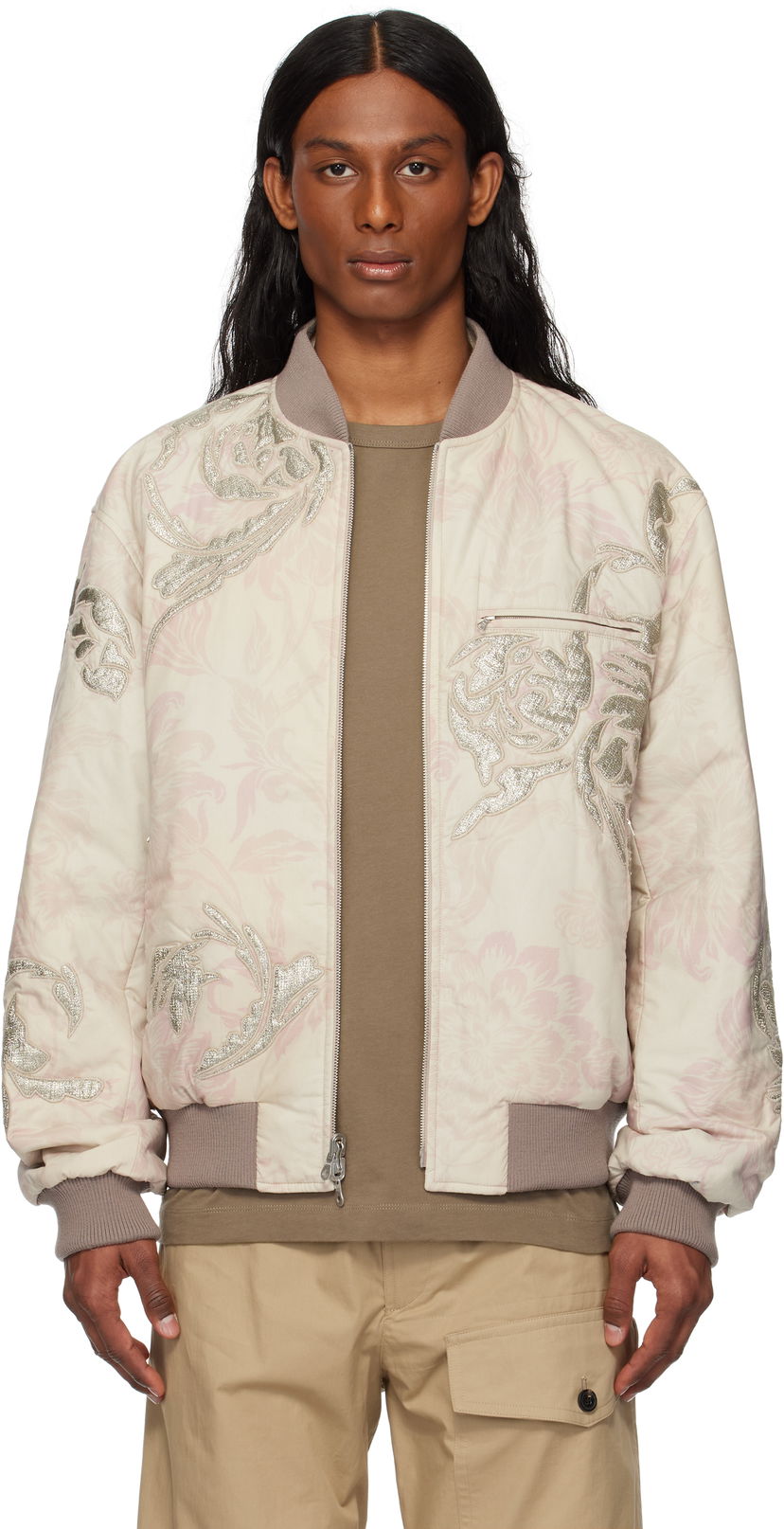 Bomber jakna Dries Van Noten Dries Van Noten Floral Reversible Bomber Jacket Ružičasta | 251-080539-1002