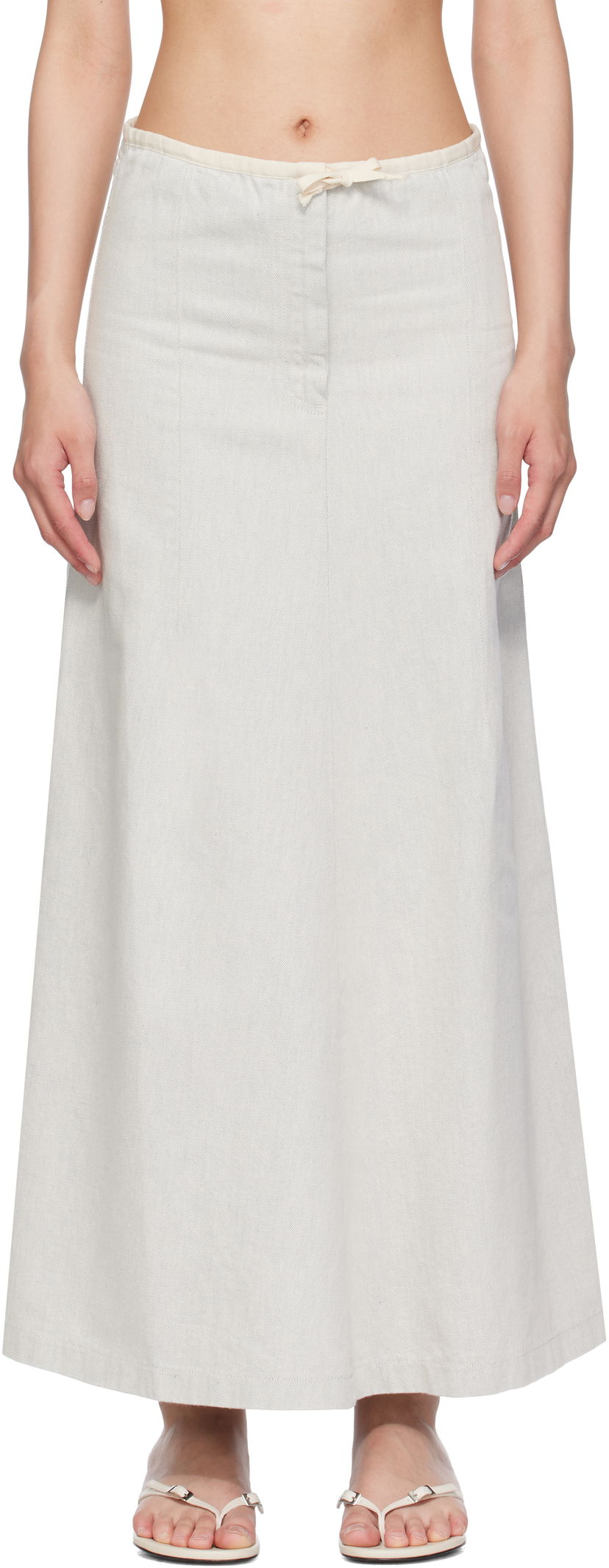 Suknja Baserange Baserange Arthur Denim Maxi Skirt Bijela | SKAR-DE-SU25