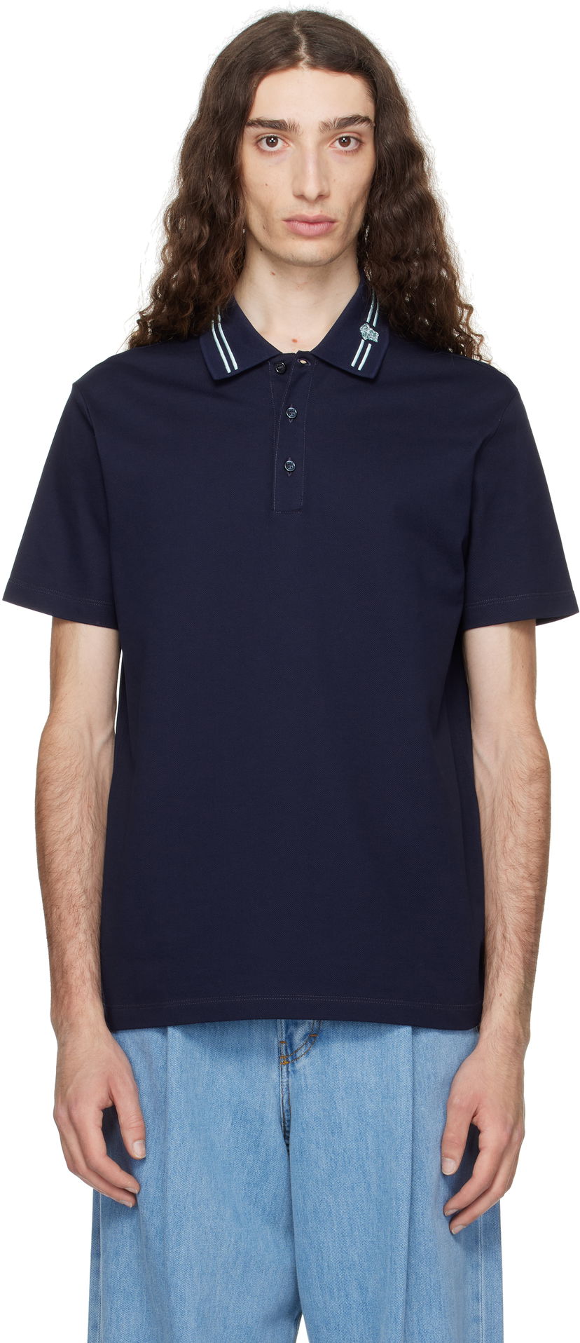 Polo majica Versace Versace Embroidered Medusa Polo Tamnoplava | 1013906_1A13463
