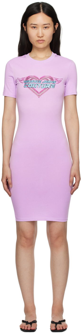 Haljina Versace Crystal Midi Dress Ružičasta | E76HAOL09_ECJ02L