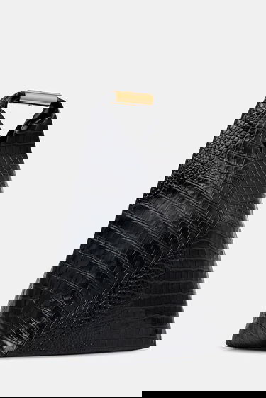 Ručna torbica Maison Margiela Crocodile Embossed V-Shape Top Handle Bag Crna | SB6WD0043.P8650.T8013, 1
