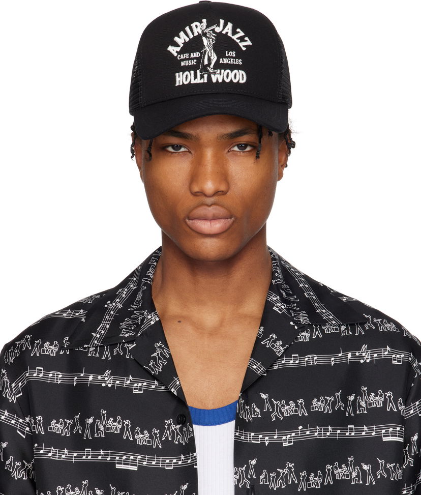Kapa AMIRI Amiri Jazz Wolf Trucker Cap Crna | AMHATR1020