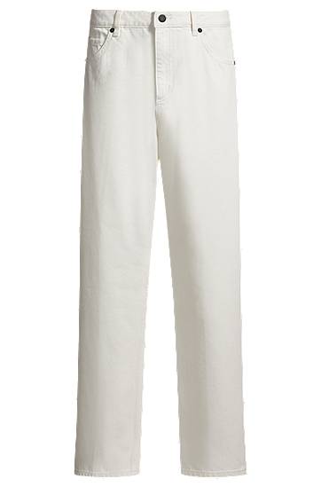 Jeans BOSS Modern-Fit Rigid Denim Jeans Bijela | 50535134
