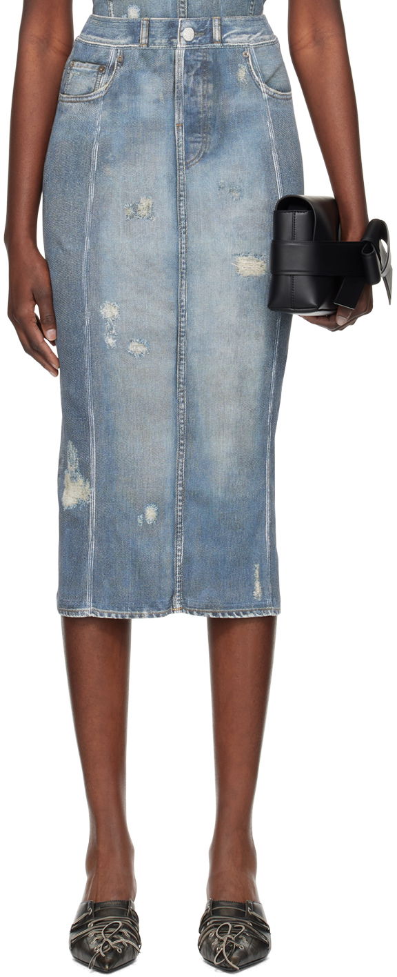 Suknja Acne Studios Rib Skirt Plava | AF0443-