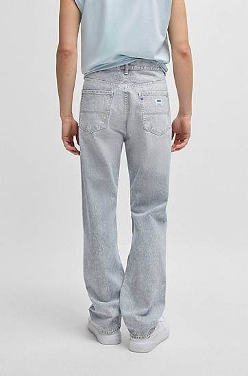 Jeans BOSS Baggy-fit Striped Jeans Plava | 50539841, 1