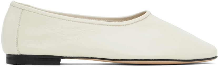 Tenisice i cipele BY FAR Prudence Creased Ballerina Flats Bijela | MWFFC005LL002WH020PL
