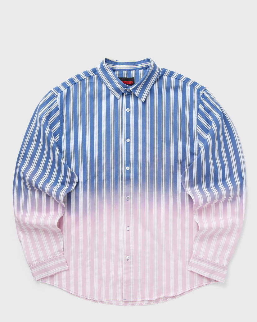 Košulja Pleasures Men's Striped Dip Dye Button-Down Shirt Plava | P25SP020-BLUE