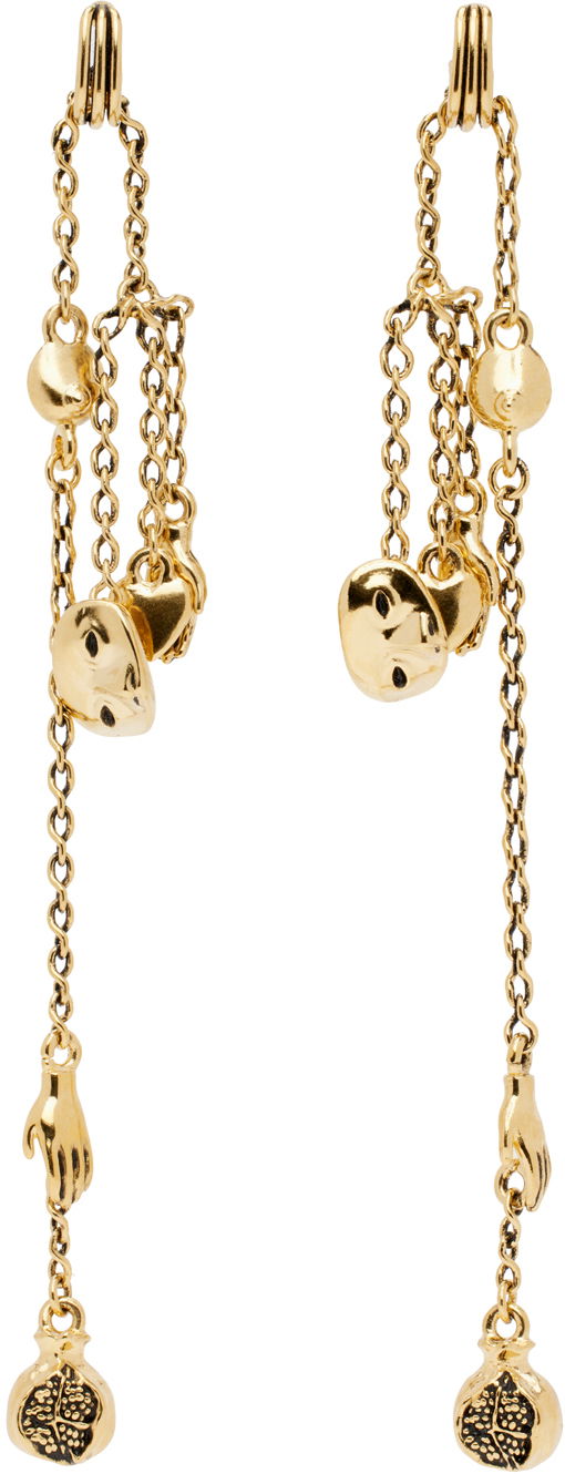 Naušnice LEMAIRE Lemaire Estampe Chain Drop Earrings Metalik | JW0016 LO036