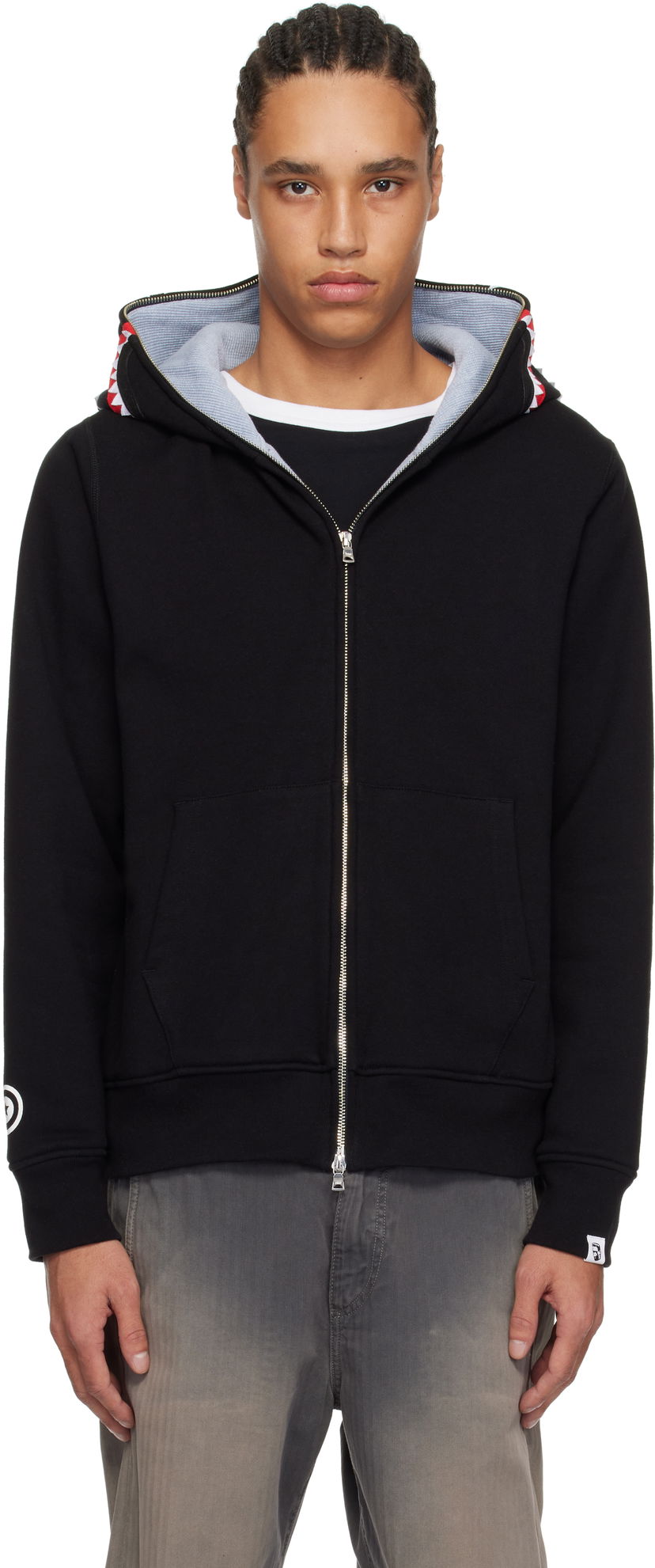 Dukserice BAPE A Bathing Ape 2nd Shark Full Zip Hoodie Crna | 001ZPK701006M