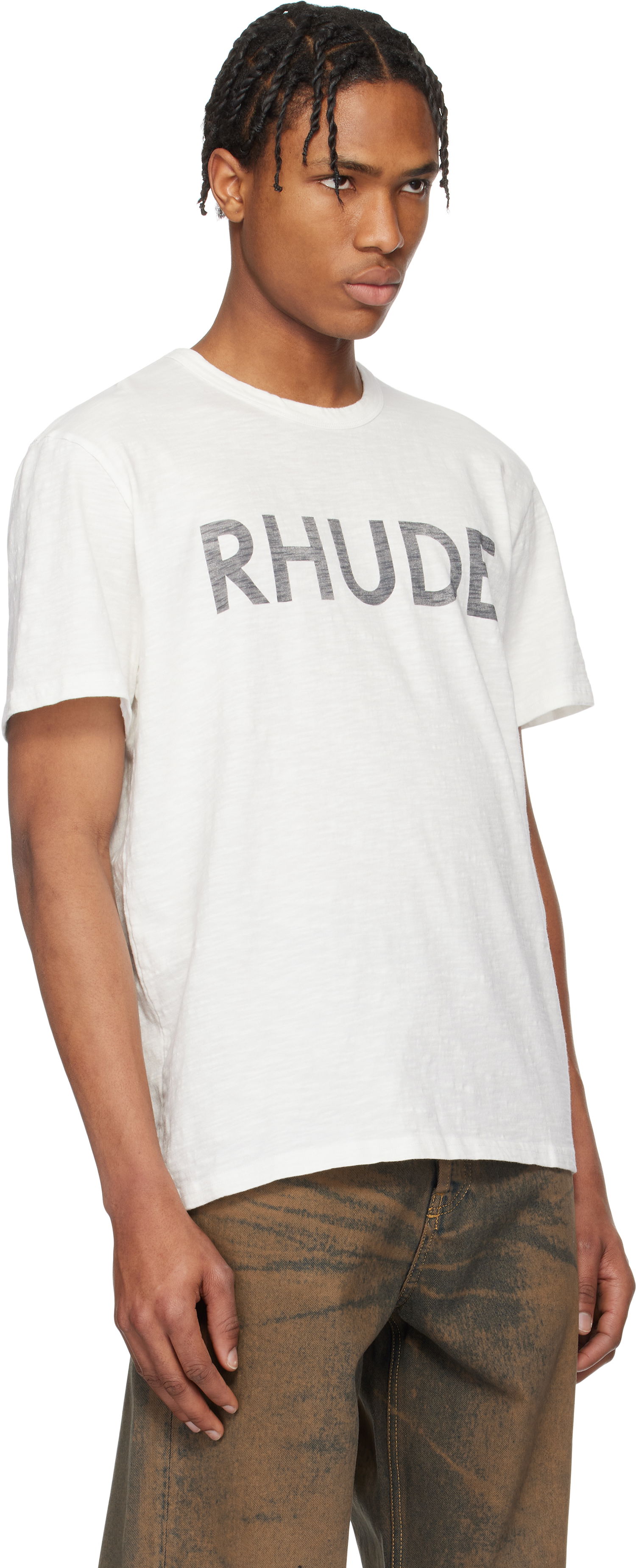 Majica kratkih rukava Rhude Rhude Logo Slub T-Shirt Bijela | RHPS25TT24012, 1