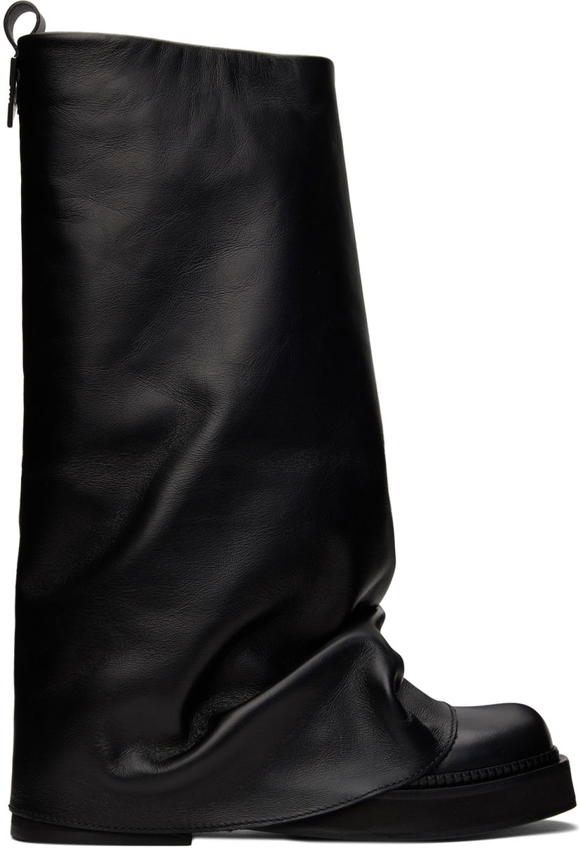 Odjeća The Attico Attico Robin Slouch Leather Combat Boots Crna | 241WS798 L019