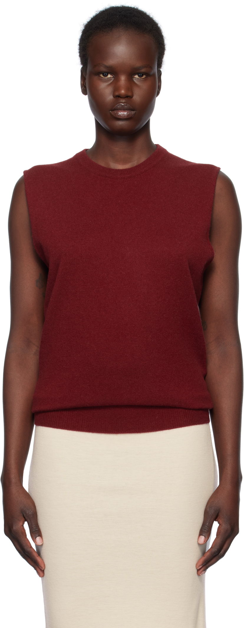 Džemper Jil Sander Jil Sander Cashmere Sleeveless Top Crvena | J02GP0017_J13201