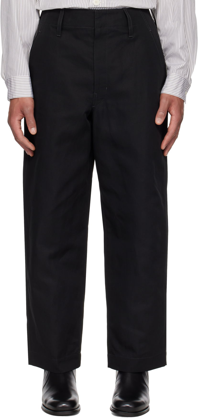 Hlače LEMAIRE Lemaire Big Chino Trousers Crna | PA1207 LF1350